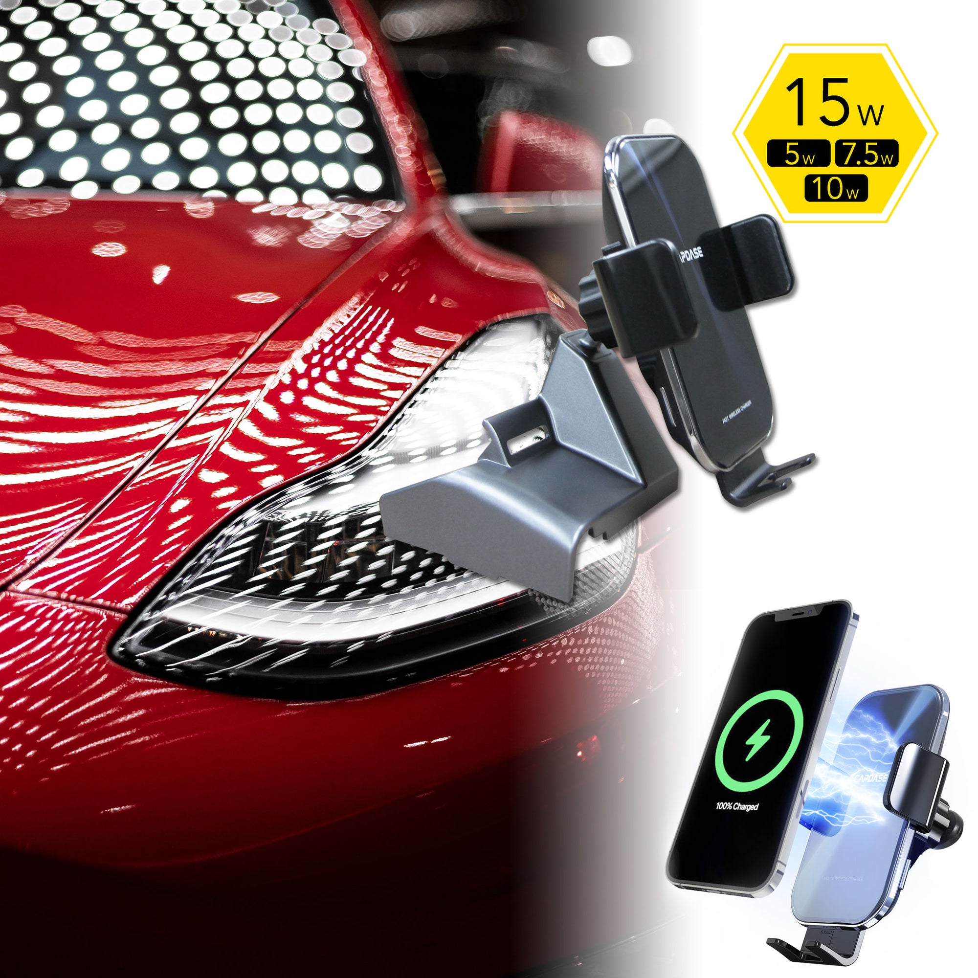 SA Power Fast Wireless Charging Auto-Clamp Car Mount Vent Base - Left 94 for Tesla Model 3/Y