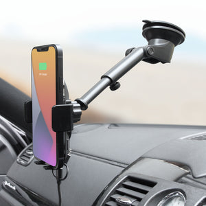 SA Power Fast Wireless Charging Auto-Clamp Car Mount Telescopic Arm