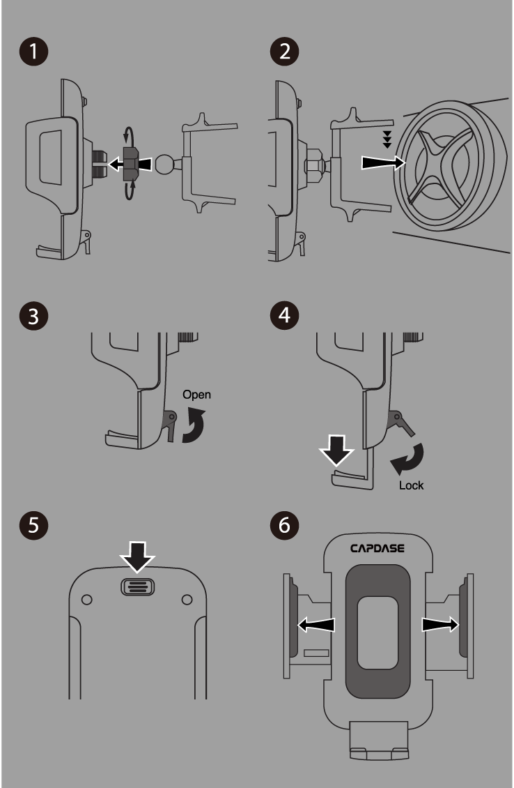 FLEXI II Sport Car Mount Round Air Vent Clip