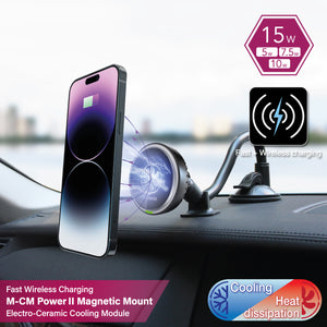 M-CM Power II Ceramic Cooling Fast Wireless Charging Magnetic Car Mount Gooseneck Arm 300mm