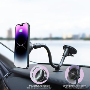 M-CM Power II Ceramic Cooling Fast Wireless Charging Magnetic Car Mount Gooseneck Arm 300mm