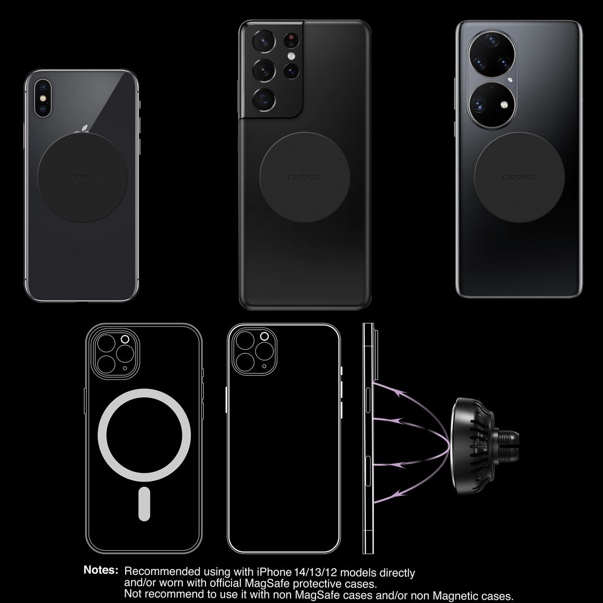 M-CM Power II Ceramic Cooling Fast Wireless Charging Magnetic Car Mount DBase - Macan for Porsche MACAN (2014-2020)