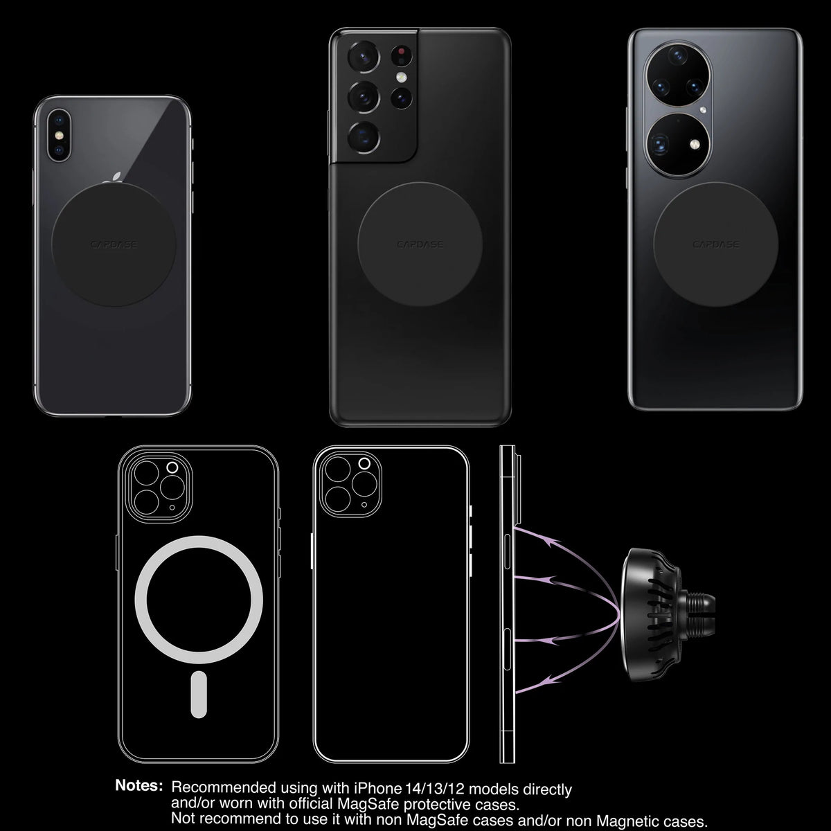 M-CM Power II Ceramic Cooling Fast Wireless Charging Magnetic Car Mount TouchScreen - CH04 for Tesla Model 3/Y