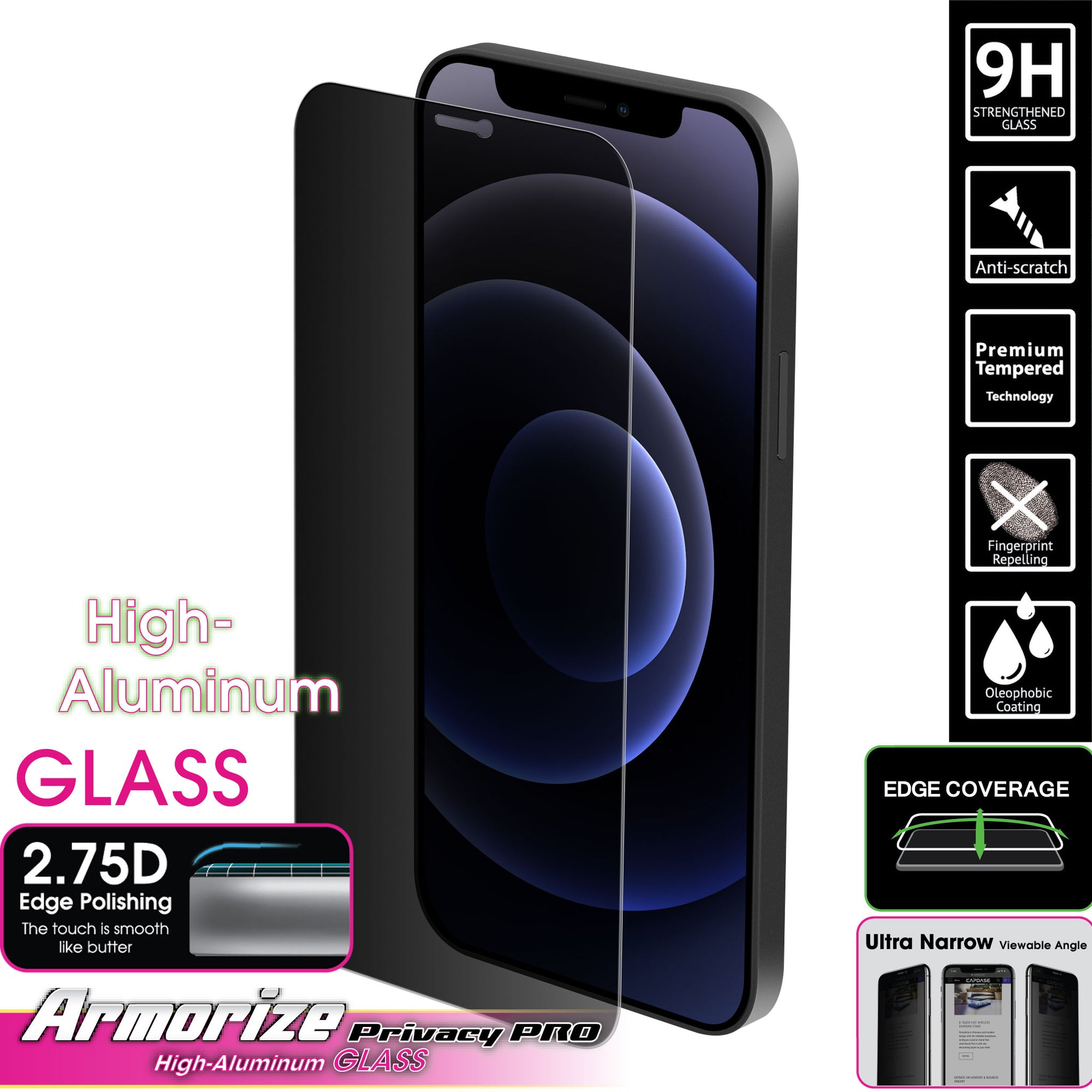 iPhone 12 mini Armorize Privacy Pro Screen Protector FFG-275