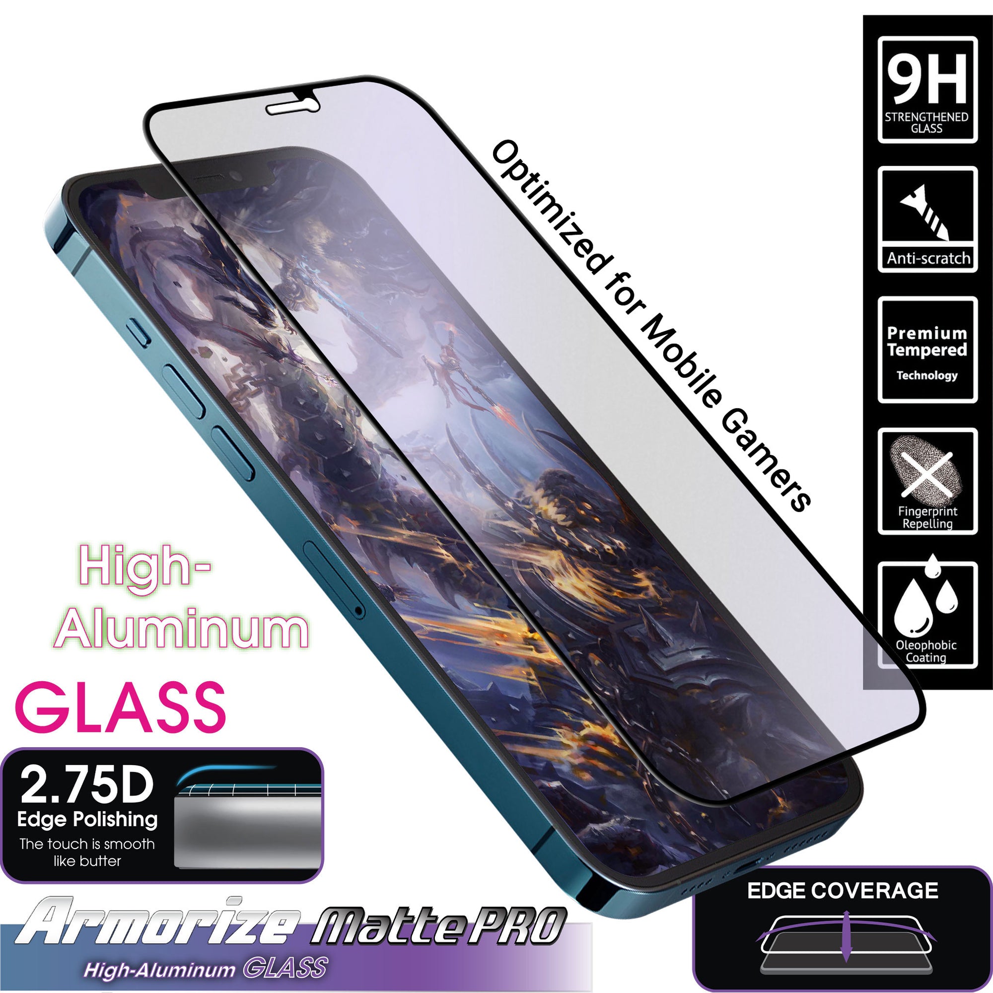 iPhone 12 Pro Max Armorize Matte Pro Gaming Screen Protector FFG-275