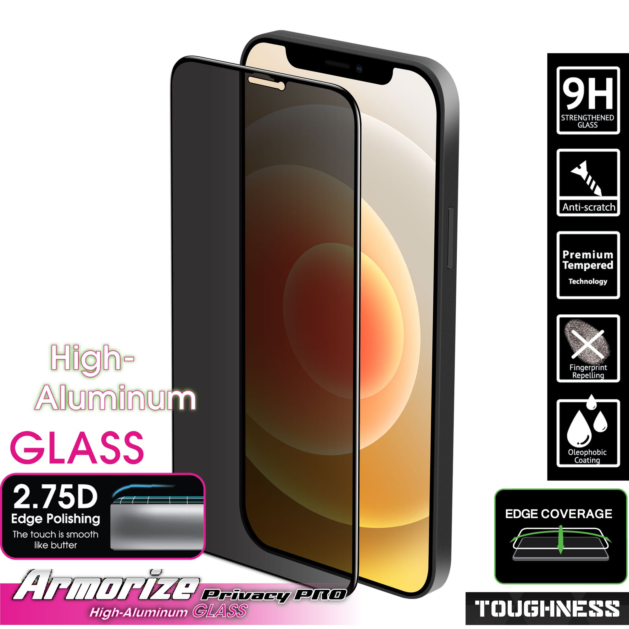 iPhone 12 mini PrivacyGuard Screen Protector FFG Privacy Pro