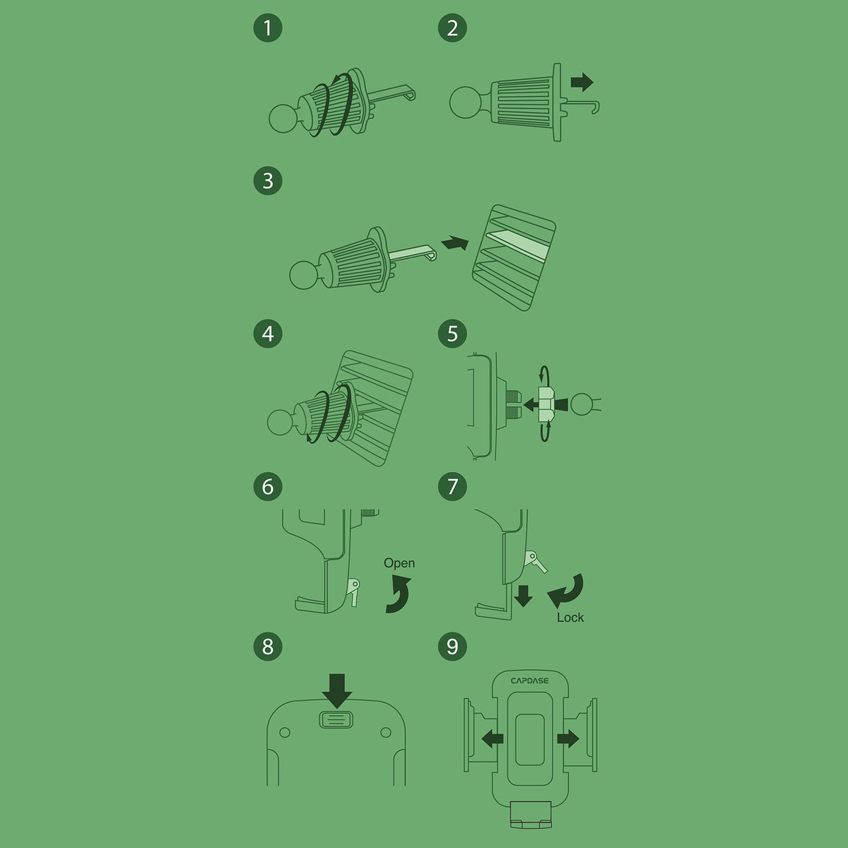 FLEXI II Sport Car Mount Air Vent Twist Vent-hook 143 Manual