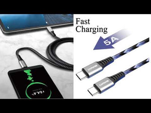 Metallic CCSVQ-5A USB-C To USB-C Sync and Charge Cable 1.5M (5A) video